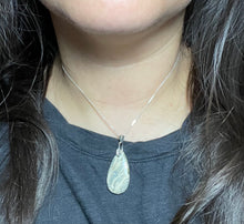 Load image into Gallery viewer, Gemstone leaf sterling silver necklace.
