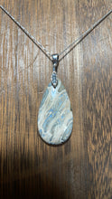 Load image into Gallery viewer, Gemstone leaf sterling silver necklace.
