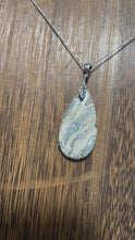 Load and play video in Gallery viewer, Gemstone leaf sterling silver necklace.
